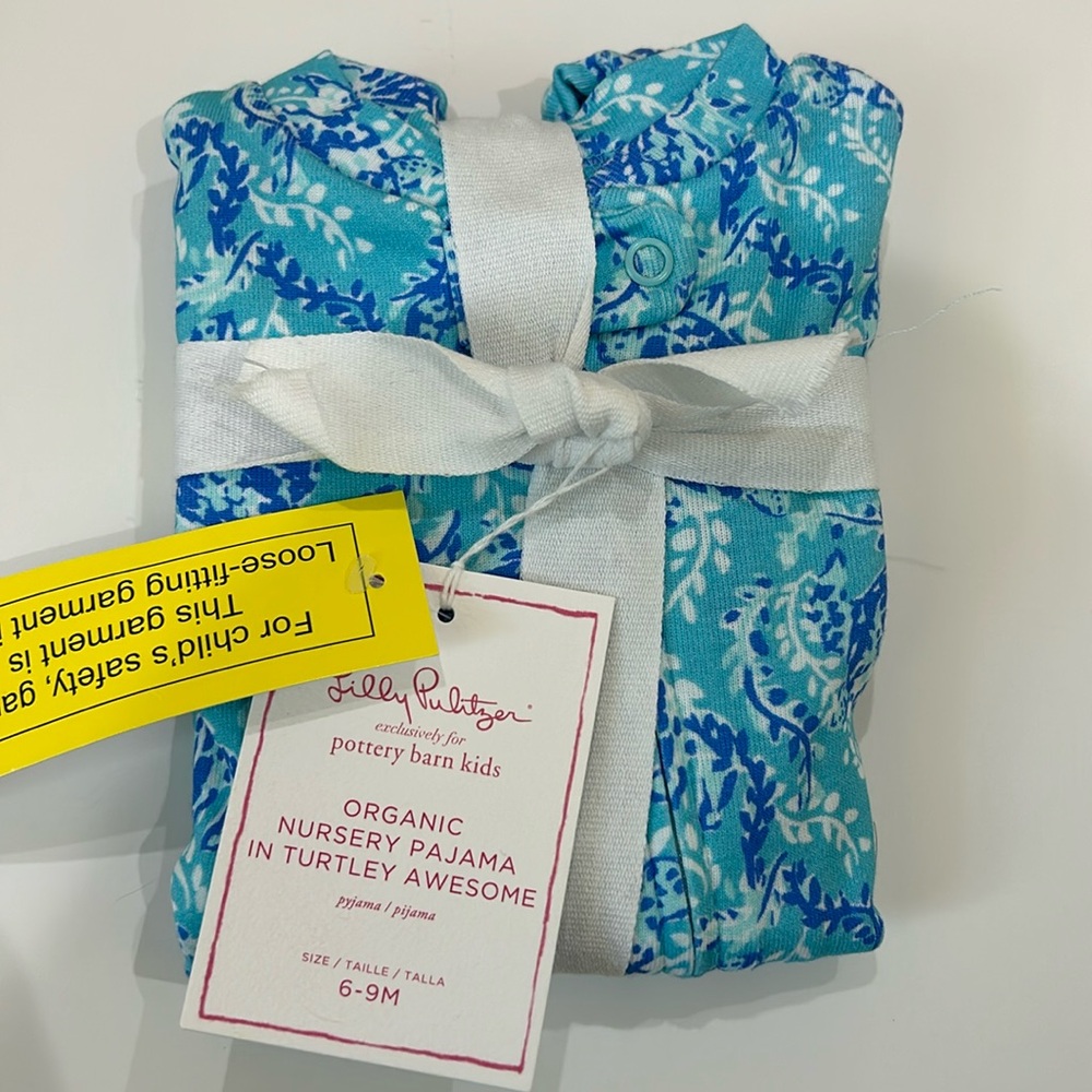 NWT Lilly Pulitzer Turtley Awesome Organic Nursery Pajama size 6-9months